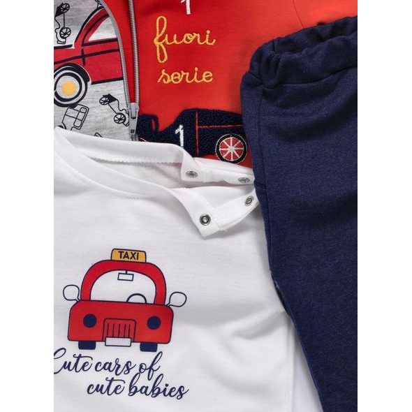 Dojčenská tepláková súprava TAXI červená