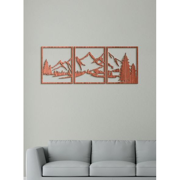 Trojdielny obraz na stenu Hory