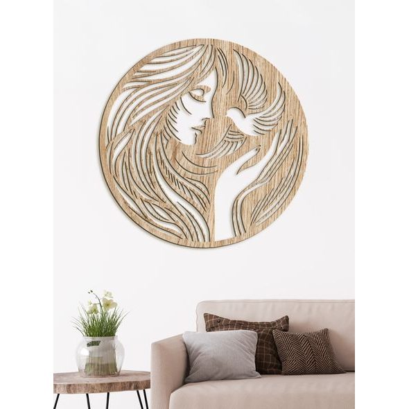 Dřevěný obraz ženské něhy