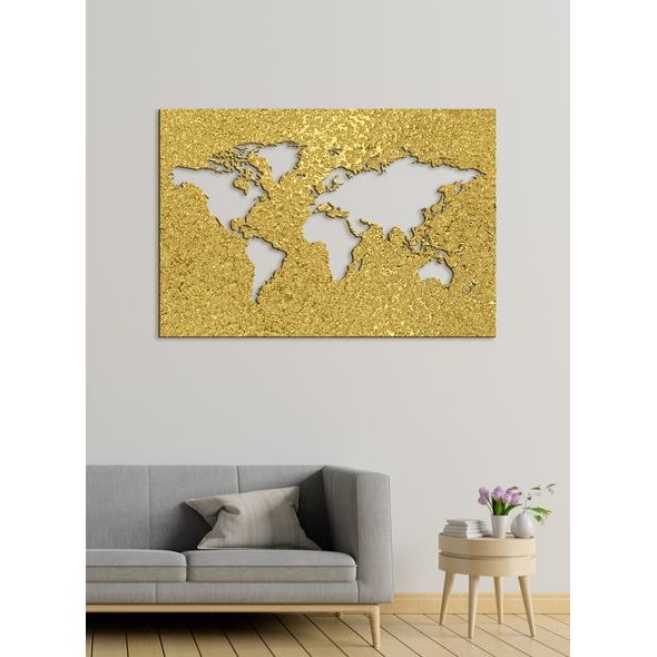 Dřevěné nástěnné umění Mapa světa