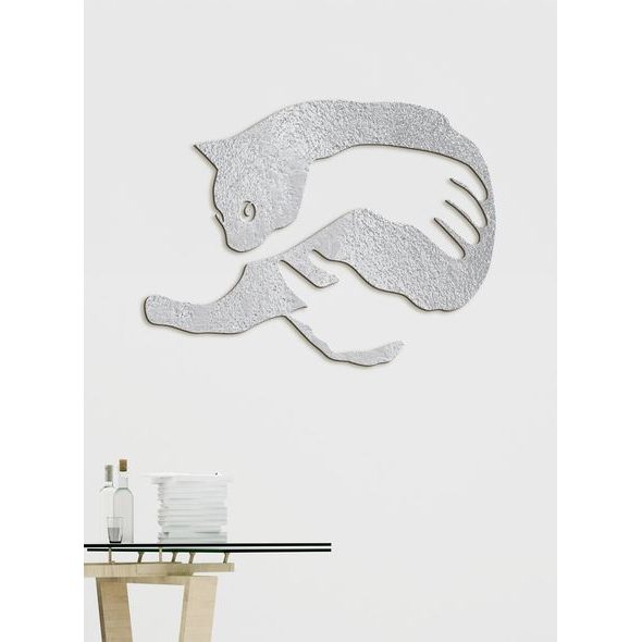 Drevený obraz na stenu mačka v náručí