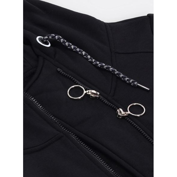 Prodloužená mikina s kapucí černá