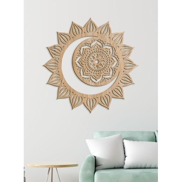 Drevene mandala MOON