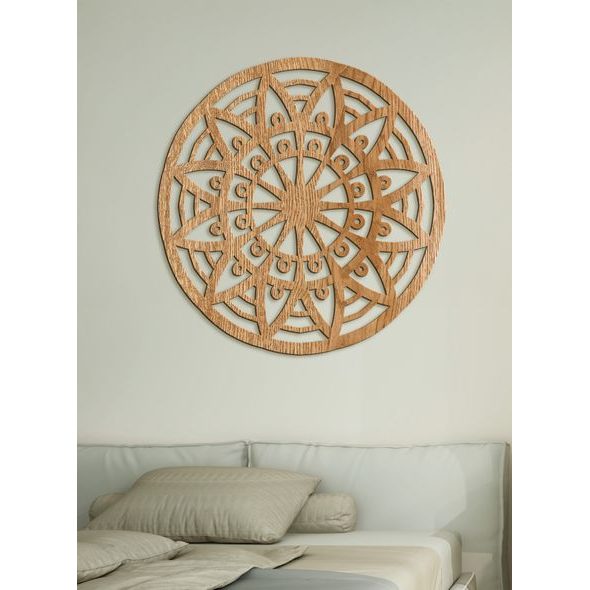 Dřevěná mandala na stěně FLOWER