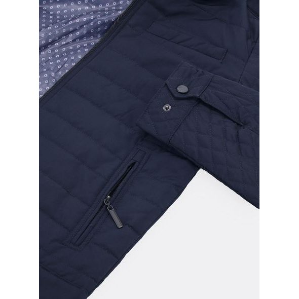 Pánská přechodná prošívaná bunda tmavě modrá