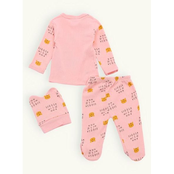 Dětské žebrované pyžamo TIGRIK pudrové