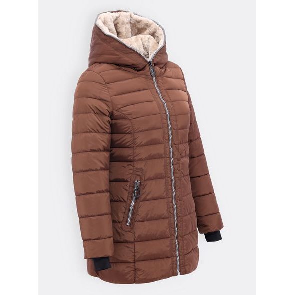 Dámská prošívaná bunda hnědá