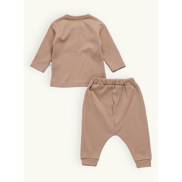 Dětské žebrované pyžamo béžové