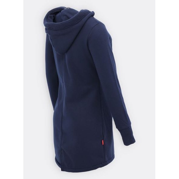 Dámská dlouhá mikina s kapucí tmavě modrá