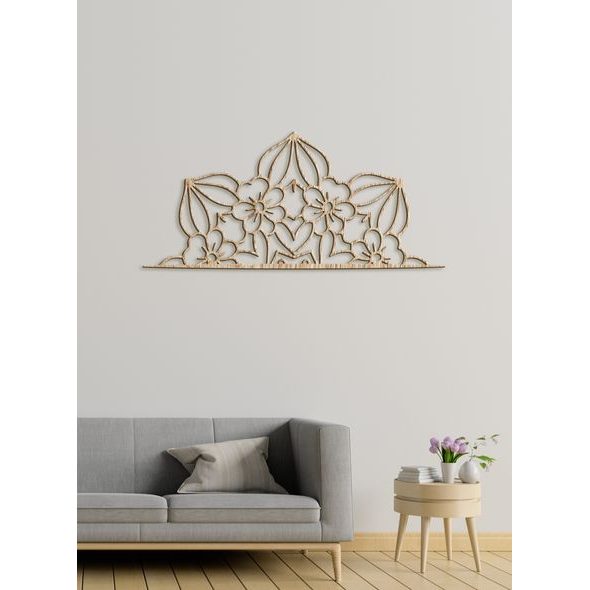 Drevená mandala polkruh CROWN