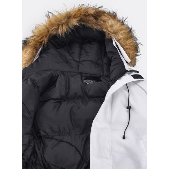 Pánska dlhá zimná bunda biela