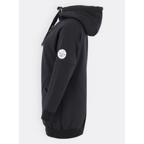 Dámska predĺžená mikina s kapucňou čierna