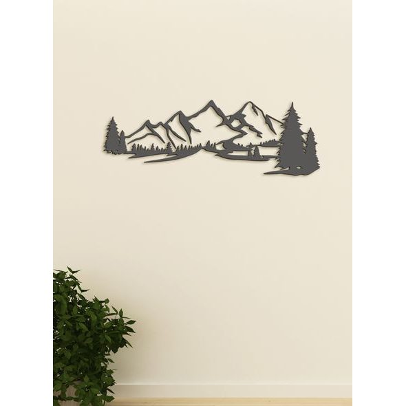 Dřevěná dekorace na zeď MOUNTAINS