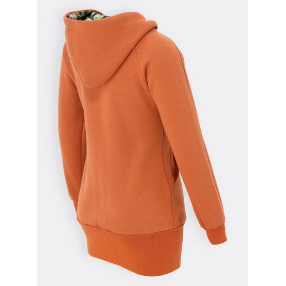 Hnedá mikina s kvetinovou kapucňou