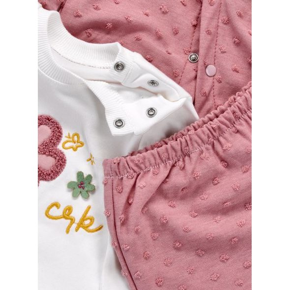 Kojenecká souprava VESELÝ KVĚT starorůžová