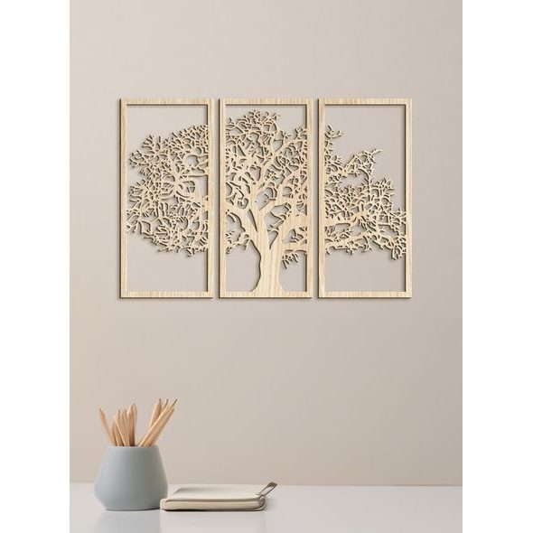 Třídílná nástěnná malba strom života