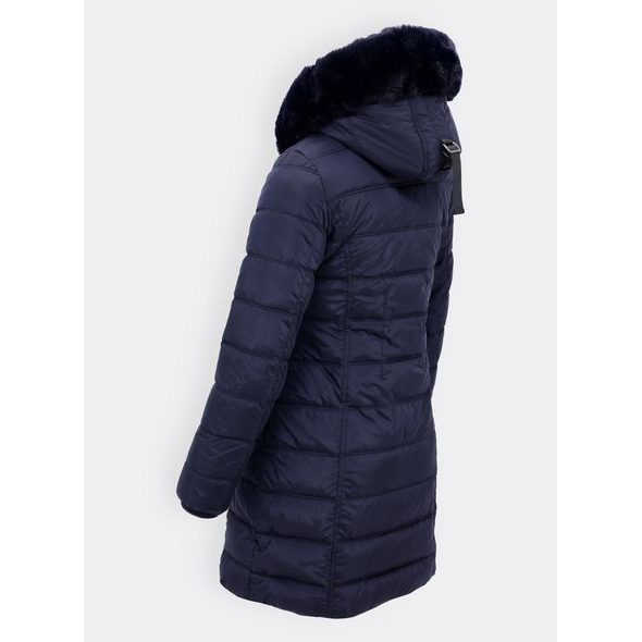 Dámská zimní prošívaná bunda tmavě modrá