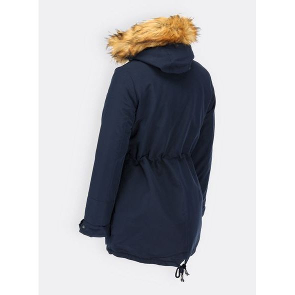 Dámská zimní bunda s kapucí tmavě modrá