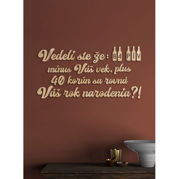 Vtipný drevený nápis na stenu PIVO