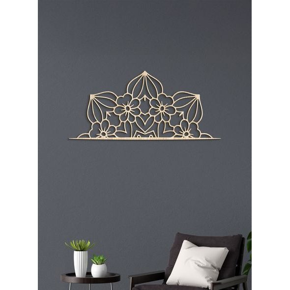 Drevená mandala polkruh CROWN