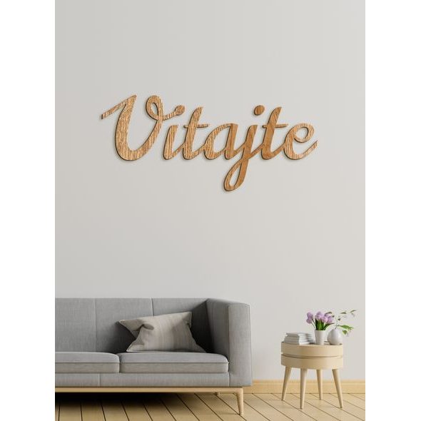 Drevený nápis "Vitajte"