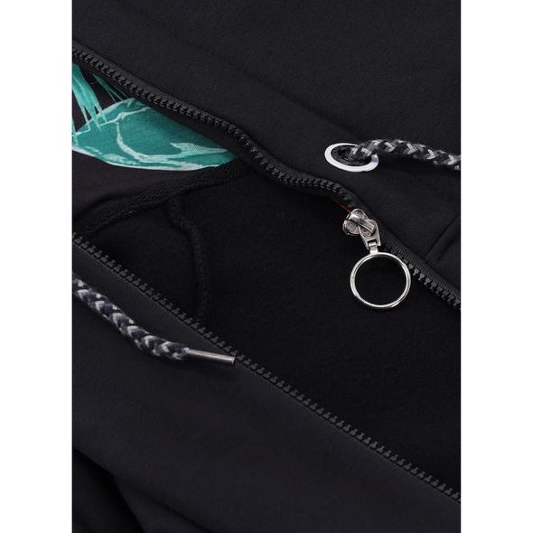 Dlhá dámska čierna mikina