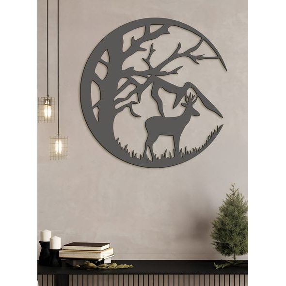 Dřevěná dekorace s motivem jelena