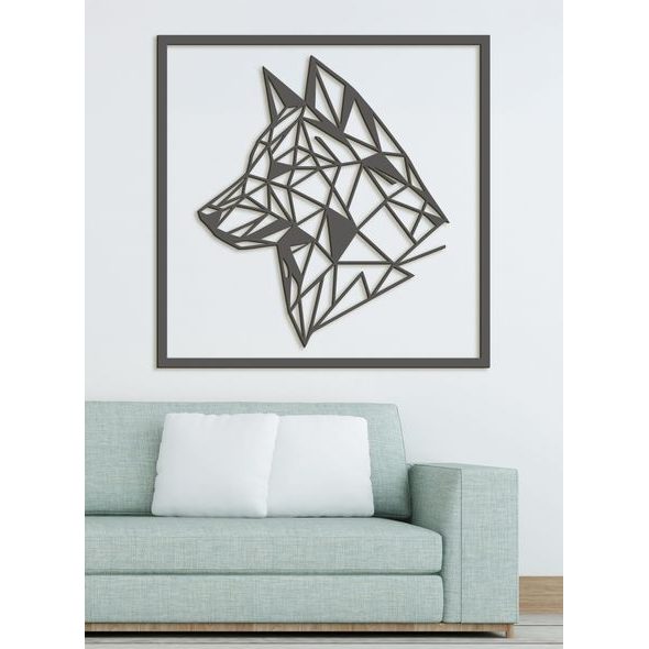 Dřevěný obraz Silueta vlka