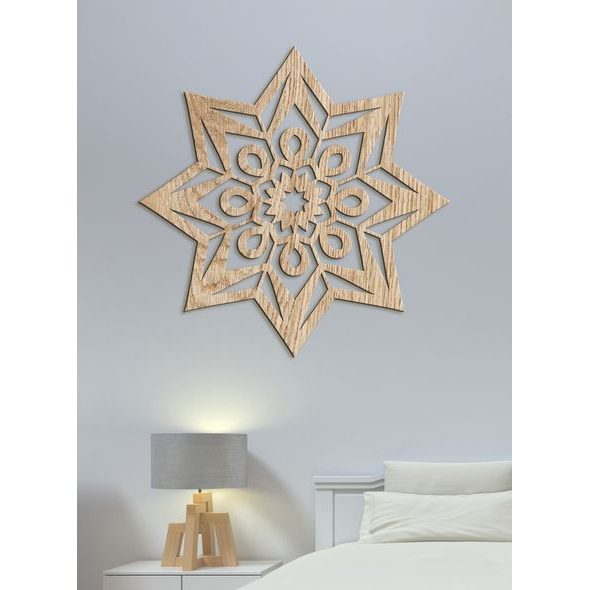 Moderní dřevěná mandala STAR