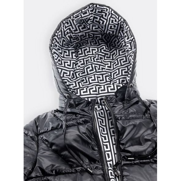 Dámska obojstranná bunda čierno-biela