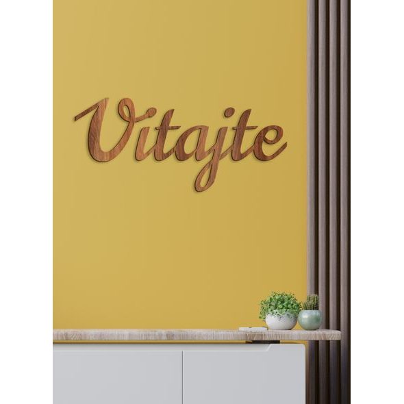 Drevený nápis "Vitajte"