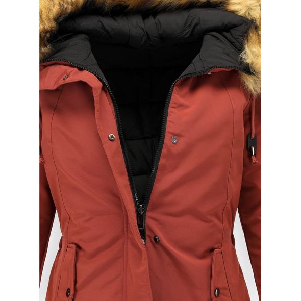 Dámská oboustranná zimní bunda skořicově černá