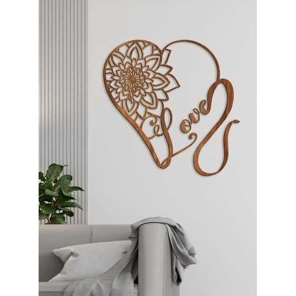 Dřevěný obrázek srdce - LOVE