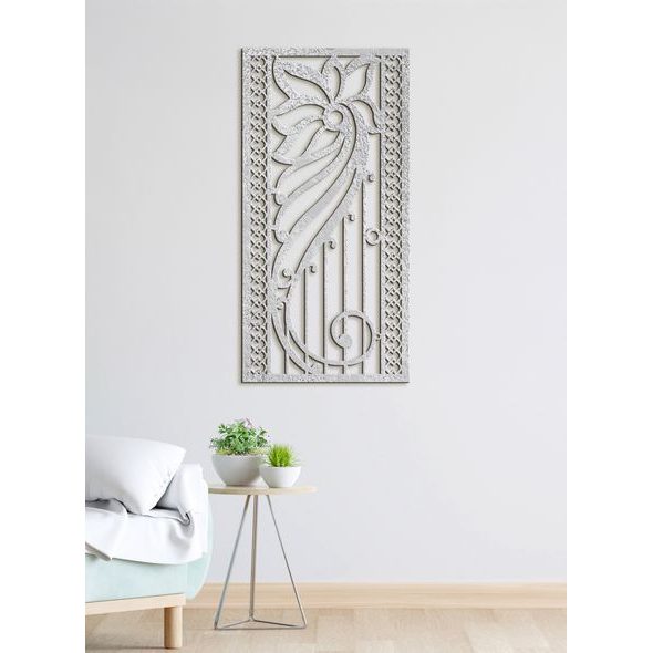 Dřevěná květinová mandala na zeď