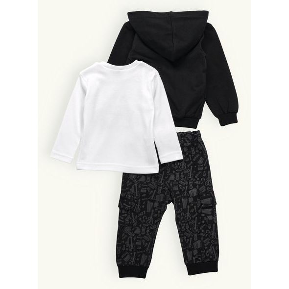 Kojenecká tepláková souprava MUSIC černá