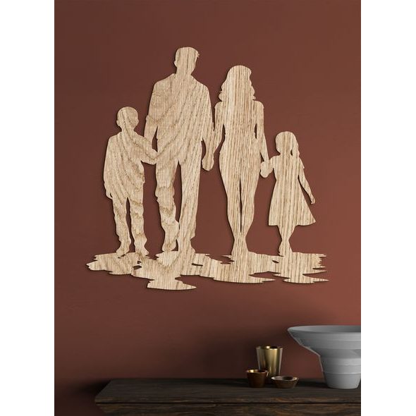 Drevený obraz na stenu RODINA