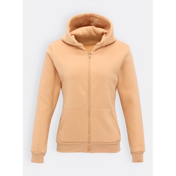 DÁMSKÁ MIKINA NA ZIP S KAPUCÍ BÉŽOVÁ