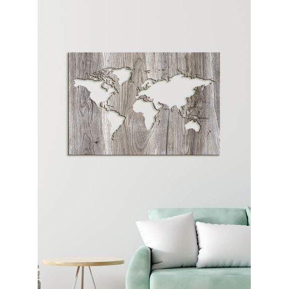 Dřevěné nástěnné umění Mapa světa