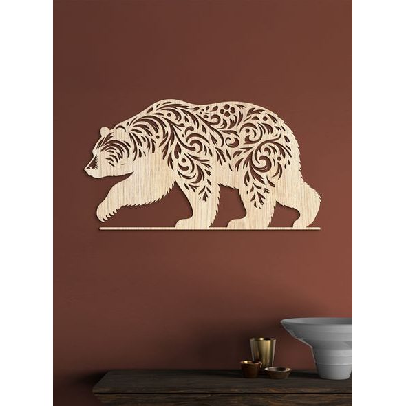 Drevený obraz Medveď