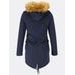 Parka s odopínateľným futrom tmavomodrá