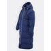Dámska dlhá  zimná bunda s kapucňou tmavomodrá