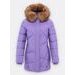 Dámská prošívaná zimní bunda s kapucí světle fialová