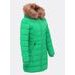 Dámska prešívaná zimná bunda s kapucňou zelená