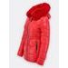 Dámska lesklá zimná bunda červená