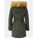 Zateplená dámska zimná bunda tmavozelená