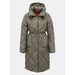 Dámská dlouhá prošívaná bunda s kapucí olivová