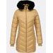 Dámska prešívaná zimná bunda s kapucňou béžová