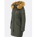 Zateplená dámska zimná bunda tmavozelená