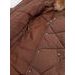 Dámska prešívaná zimná bunda s kapucňou hnedá