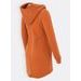 Predĺžená mikina s kapucňou tehlová